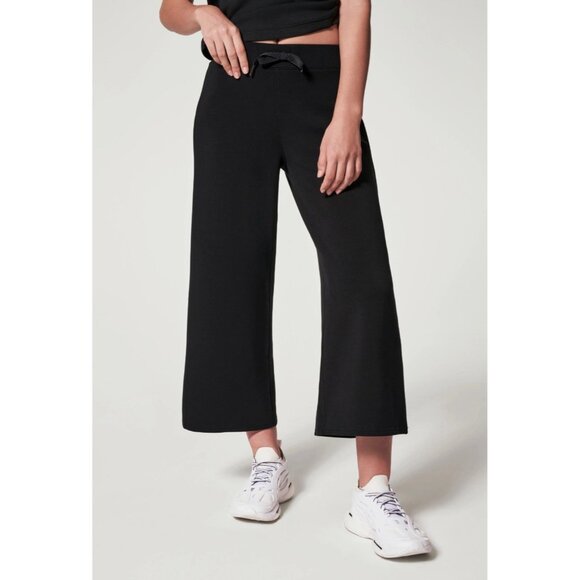 Spanx AirEssentials Wide Leg Crop Pants High Waist Black Size M Medium - Picture 1 of 14